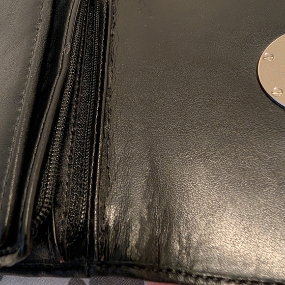 Coach Black Leather Alexandra Slim Envelope Wallet with Silver Medallion - Picture 14 of 16